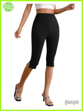 High Waisted Capri Leggings Yoga Workout Pants Slim Fit
